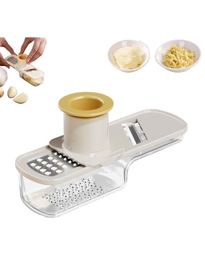 FDTY مقطعة ثوم صغيرة 3 في 1 - مطحنة زنجبيل ومقطعة خضار مع وعاء وواقي يد | أداة مطبخ متعددة الوظائف - Image 1